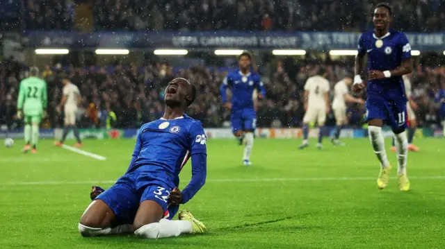 Tyrique George celebrates scoring for Chelsea