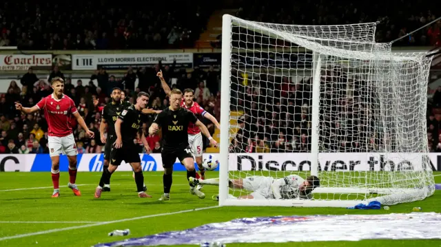 Wrexham celebrate scoring