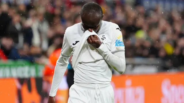 Swansea player sent off