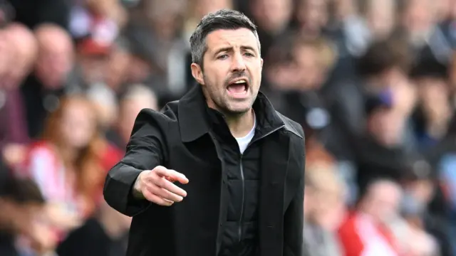 Swansea boss Alan Sheehan coaching on the sidelines