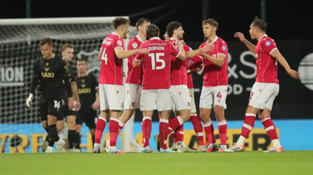 Wrexham celebrate scoring
