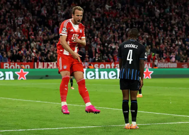 Harry Kane scores for Bayern Munich