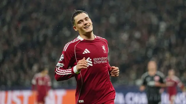 Florian Wirtz playing for Liverpool