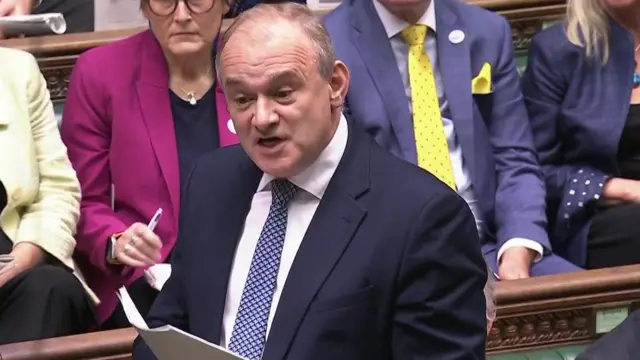 Lib Dem leader Ed Davey at PMQs