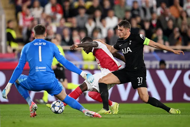 Folarin Balogun of Monaco attempts a shot