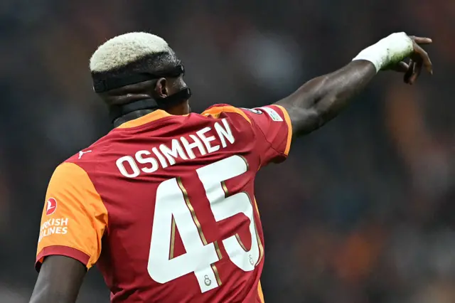 Victor Osimhen gestures during the UEFA Champions League