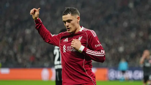 Florian Wirtz playing for Liverpool