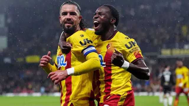 Watford celebrate scoring