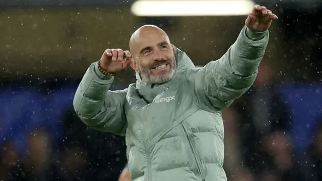 Enzo Maresca, Head Coach of Chelsea celebrates after winning