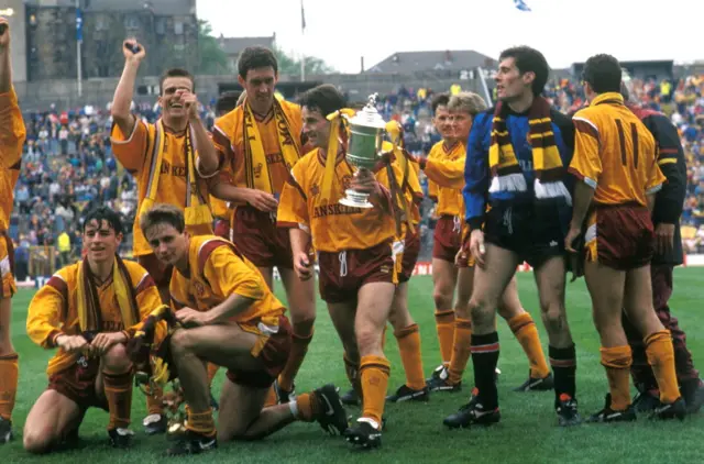 Motherwell with 1991 Scottish Cup