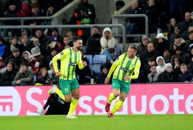 AEK Larnaca's Riad Bajic celebrates scoring their side's first goal of the game during the UEFA Conference League match at Selhurst Park, London. Picture date: Thursday October 23, 2025.