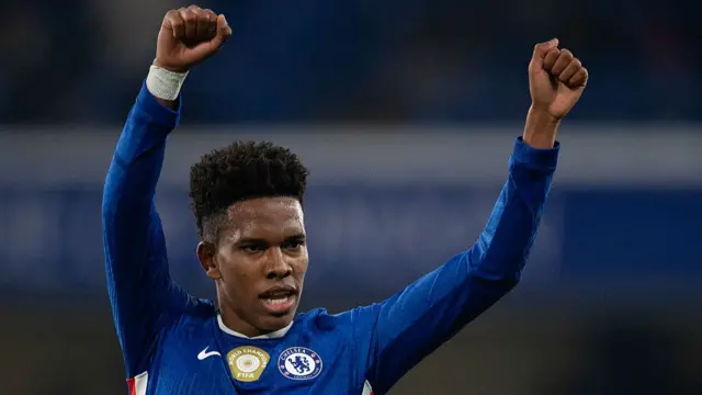 Estevao Willian of Chelsea celebrates victory