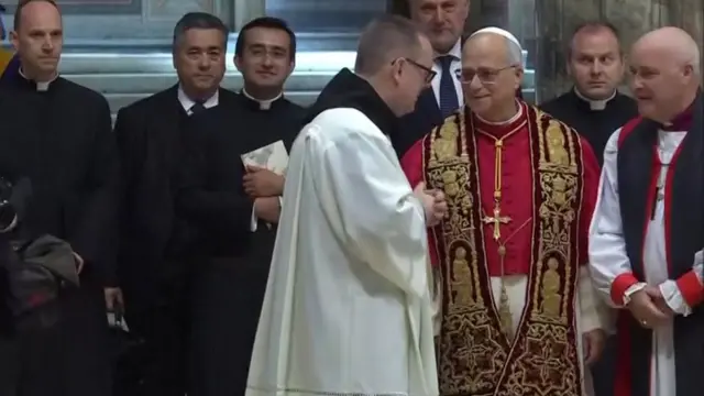 Pope Leo in Sistine Chapel.