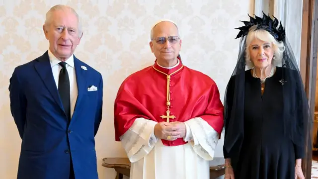 King, Queen and Pope Leo.