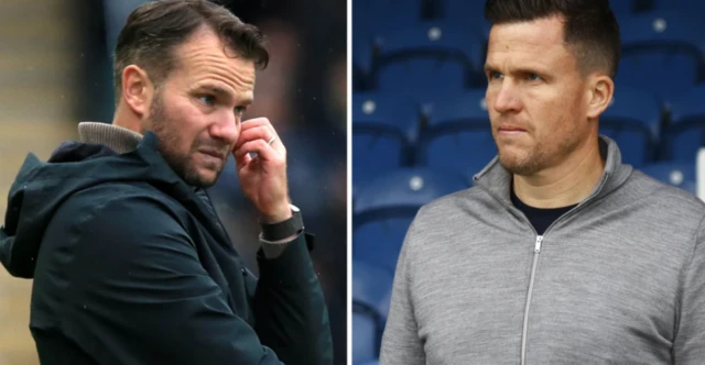 Plymouth head coach Tom Cleverley (left) and Exeter boss Gary Caldwell were once team-mates at Wigan Athletic