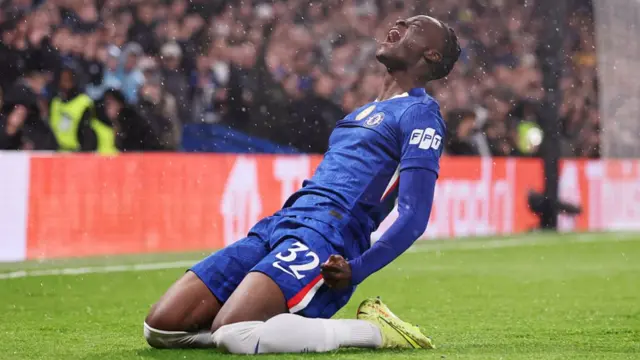 Tyrique George of Chelsea celebrates scoring
