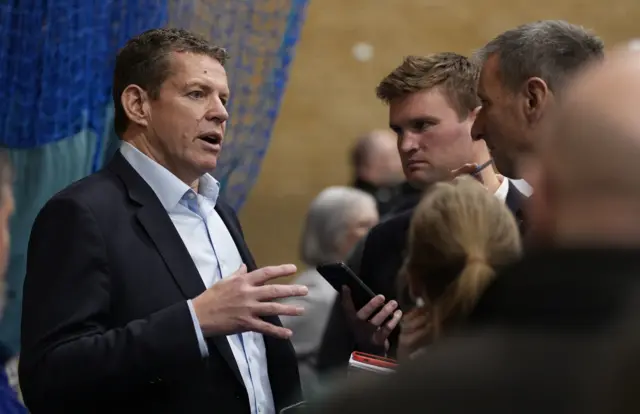 Rhun ap Iorwerth being interviewed at the Caerphilly by-election