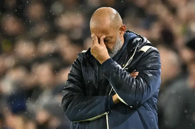 Nuno Espírito Santo reacts on the touchline