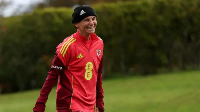 Wales' Jess Fishlock during a training session