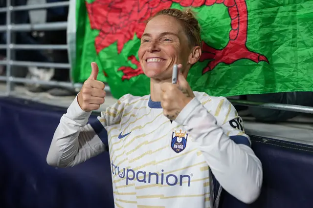 Jess Fishlock smiles