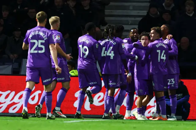 Callum O'Hare of Sheffield United scores to make it 0-2 and celebrates