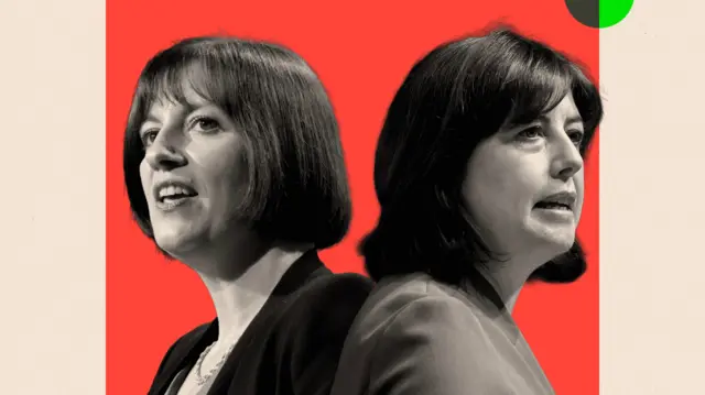 A designed image of Bridget Phillipson and Lucy Powell with their backs to each other.