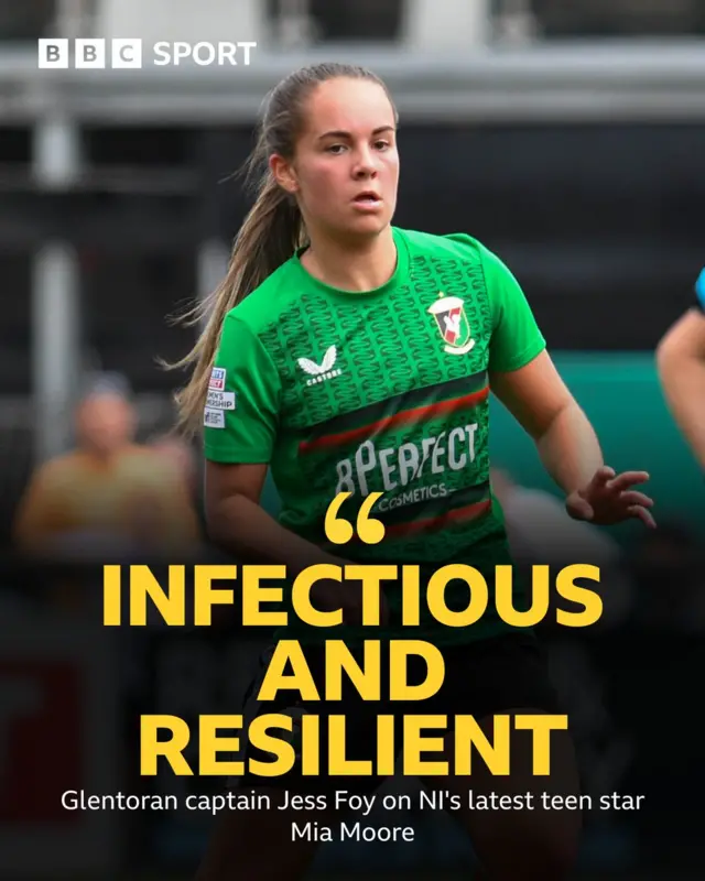 Mia Moore in action for Glentoran