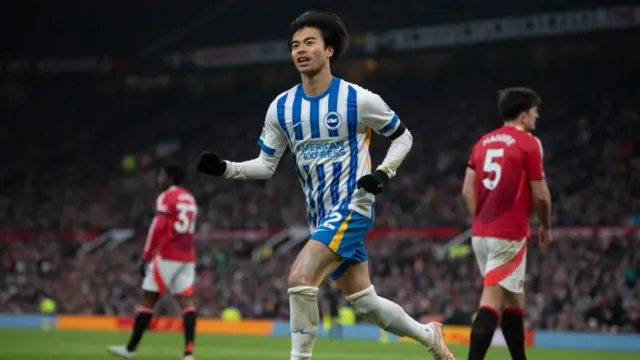 Brighton celebrate v Man Utd