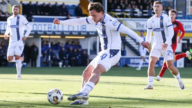Jamie Gullan scores for St Johnstone against Greenock Morton