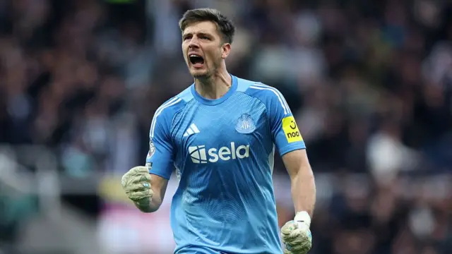 Nick Pope of Newcastle United celebrates