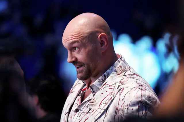 Tyson Fury looking on at the O2 Arena