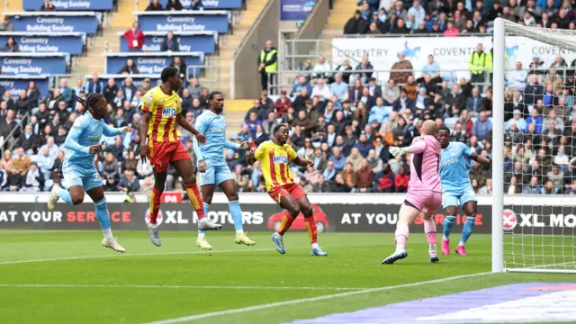 Brandon Thomas-Asante gives Coventry the lead against Watford