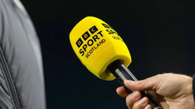 A BBC Sport Scotland microphone
