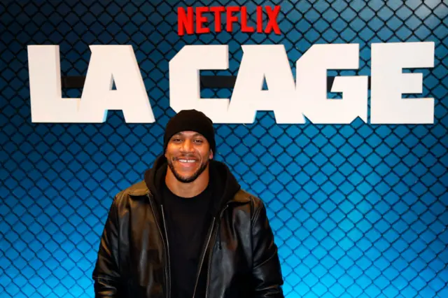 Ciryl Gane at the premiere for Netflix series 'La Cage'