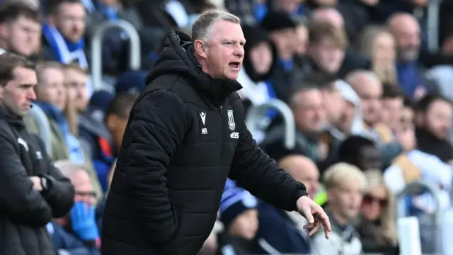 Stoke boss Mark Robins at Fratton Park