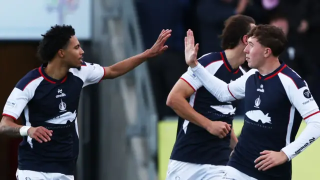 Falkirk players celebrating
