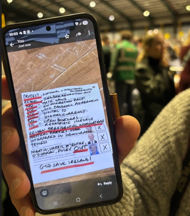 Image of spoiled vote taken at RDS in Dublin