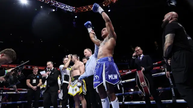 Fabio Wardley lifts his belt