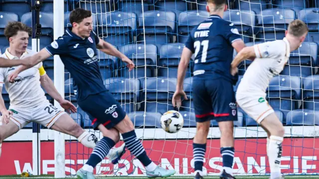 Paul Hanlon scores for Raith Rovers against Partick Thistle