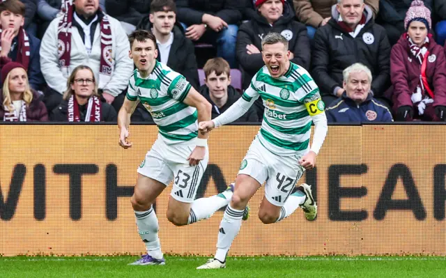 Callum McGregor celebrates his instant equaliser