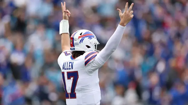 Josh Allen celebrates a touchdown