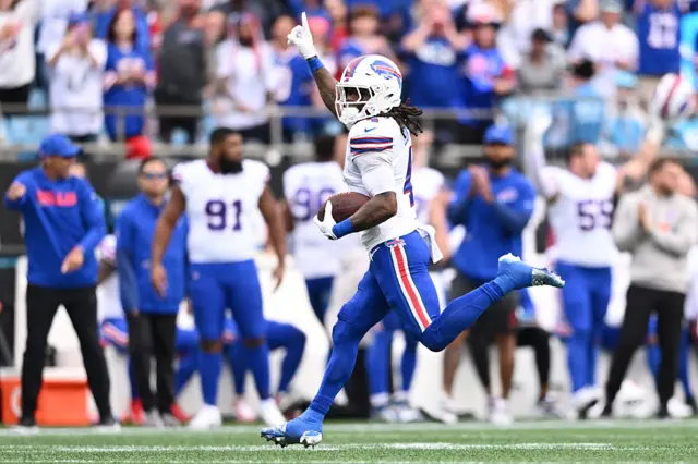 James Cook scores a touchdown
