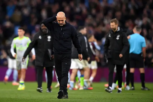 Pep Guardiola reacts