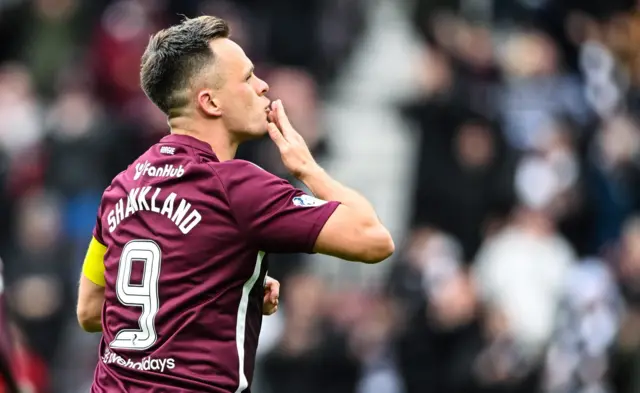 Lawrence Shankland blows a kiss