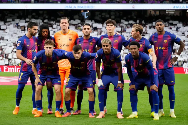 Barca team line up