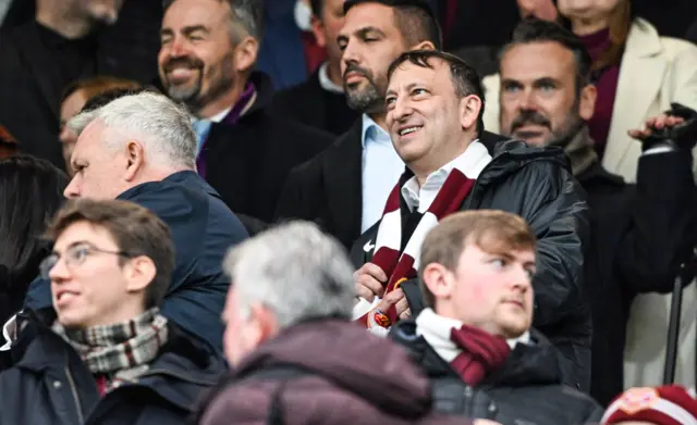 Tony Bloom is in the stands at Tynecastle this afternoon