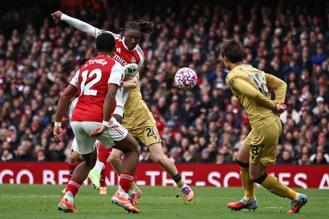 Eberechi Eze scores for Arsenal against Crystal Palace.