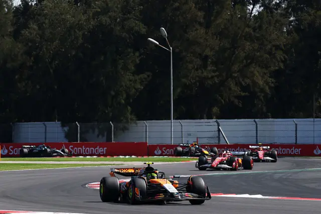 Lando Norris leading the Mexico City Grand Prix