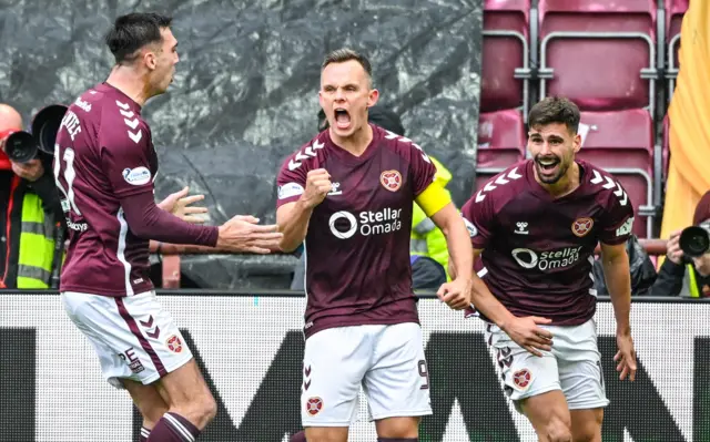 Lawrence Shankland celebrates the opener
