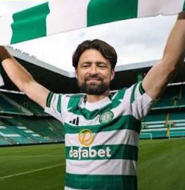 Russell Martin with a Celtic strip